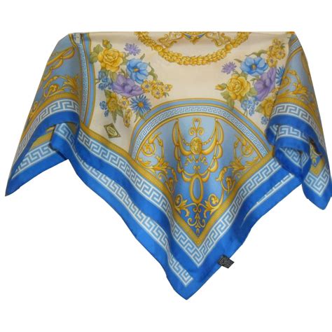 versace black and blue scarf|versace silk scarf women.